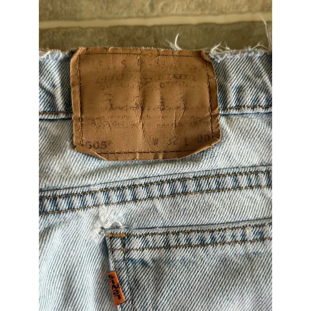 VTG Levi’s 505 Denim Shorts Men’s 32 Regular Fit USA Made 90s Light Wash‎ Jorts
